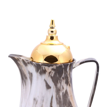 Royalford Double-Wall Marble Tea & Coffee Set – Multicolor, Leak-Proof, 1 L × 2