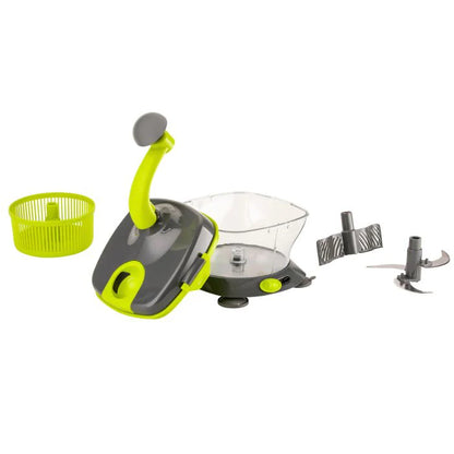 Royalford Master Chopper | Multi-Purpose Manual Food Processor | Chopper, Beater & Spinner | Egg White Separator | Safety Lock | Easy Vegetable Chopping ( RFU9042)