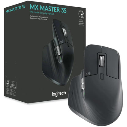 Logitech MX Master 3S Bluetooth Edition – Wireless Performance Mouse, MagSpeed Scroll (1,000 Lines/sec), 8K DPI Any‑Surface Tracking, Quiet Clicks, 70‑Day Battery, Ergonomic Design, Black
