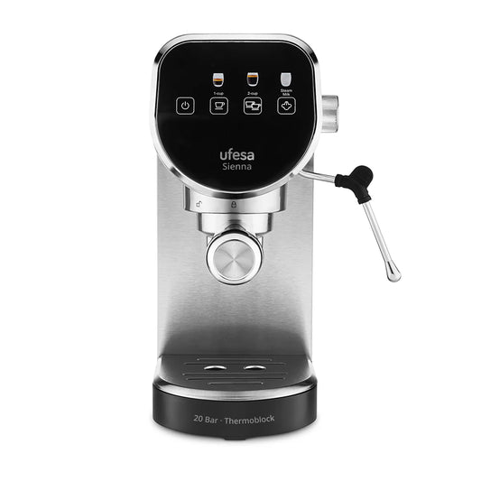 Ufesa Sienna Latte Espresso Coffee Machine with Thermoblock Heating System, 15-Bar Pressure & Professional Milk Frother