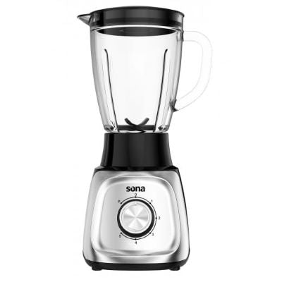 SONA Blender 1.5 Liter 600 Watt 2 speeds Glass jar - Silver SB 1410 S