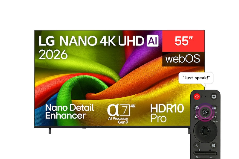 LG 55NU850B6LA 55-Inch NANO AI 4K UHD Smart TV bundle with US40T Soundbar with Wireless Subwoofer & WOW Interface 2.1 channel, 300W