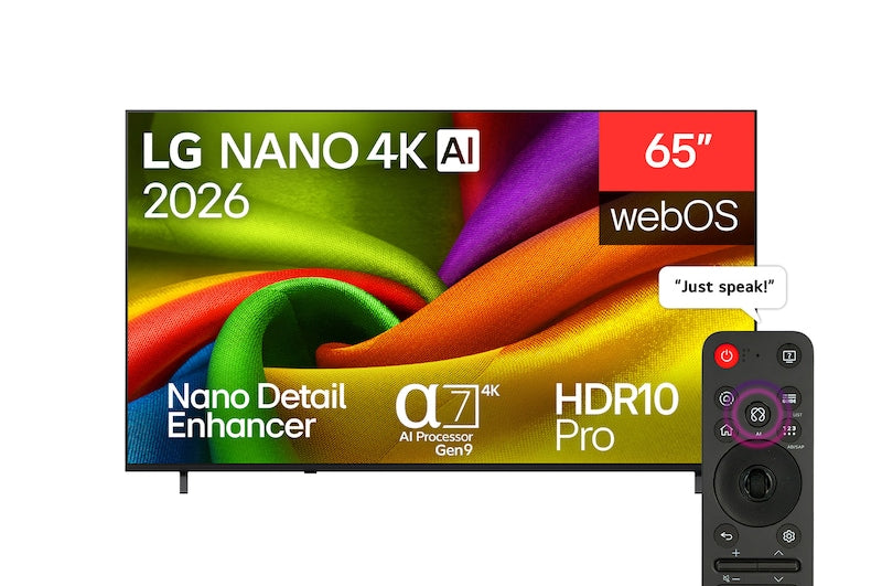 65 inch LG NANO 4K UHD AI NU85 Smart TV 2026