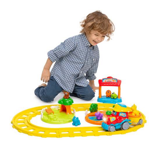 Chicco ABC Adventure Train Educational Toy, Motorized, 6 Animal Figures, 2 Languages