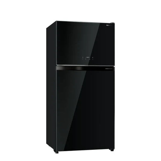 Toshiba Top Mount Refrigerator - 554 Ltr - Black-Glass - (GR-RT735WE(XK))
