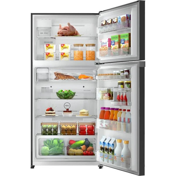 Toshiba Top Mount Refrigerator - 554 Ltr - Black-Glass - (GR-RT735WE(XK))