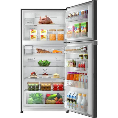 Toshiba Top Mount Refrigerator - 554 Ltr - Black-Glass - (GR-RT735WE(XK))