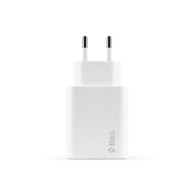 TTEC Smart Charger Duo PD Travel Charger USB-C+USB-A 30W - White