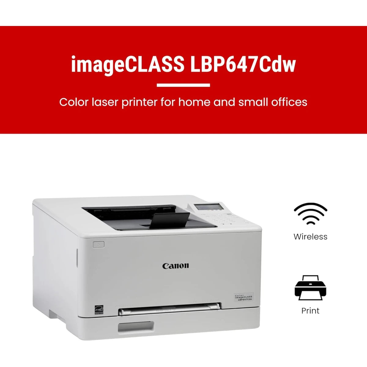 Canon i-SENSYS LBP647Cdw A4 Color Laser Wireless & Duplex Printer For Home & Office up to 26 PPM - White