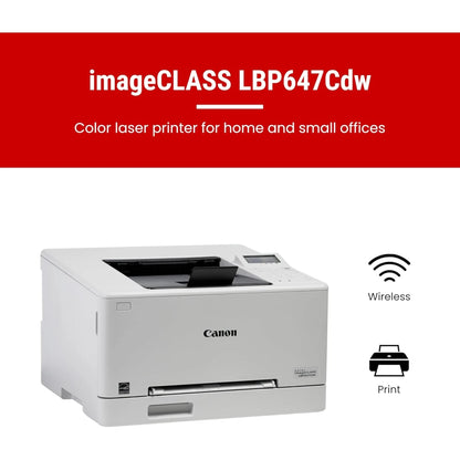 Canon i-SENSYS LBP647Cdw A4 Color Laser Wireless & Duplex Printer For Home & Office up to 26 PPM - White