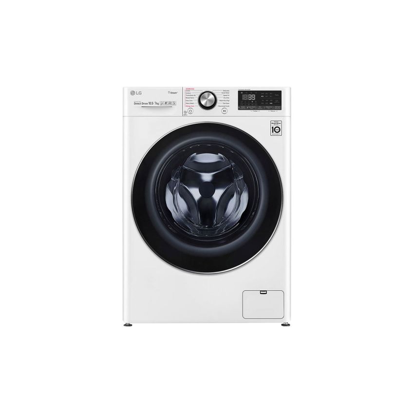 Front Load Washer & Dryer, 10.5/7KG , AI DD™, TurboWash™360˚, White Color