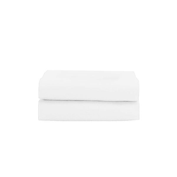 Single - Cotton & Polyester White Flat Sheet - 185 x 265 Cm