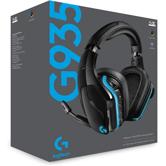 Logitech G935 Wireless7.1 Surround Sound LIGHTSYNC RGB PC Gaming Headset For PC, MAC & PS - Black/Blue