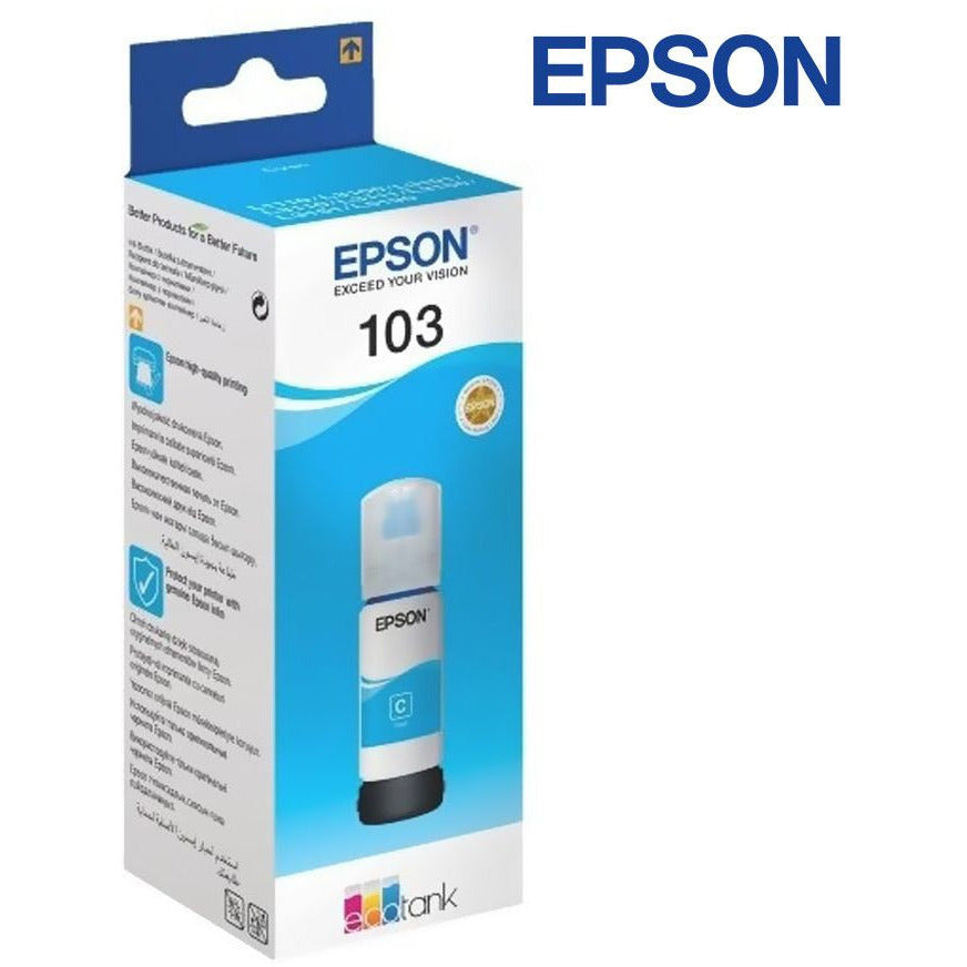Genuine Epson 103 EcoTank Ink Bottle 65 ml - Cyan