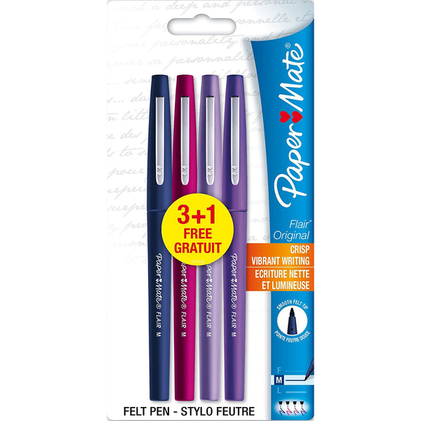 Paper Mate Flair Original Felt Tip Medium Pens (Pack of 4)