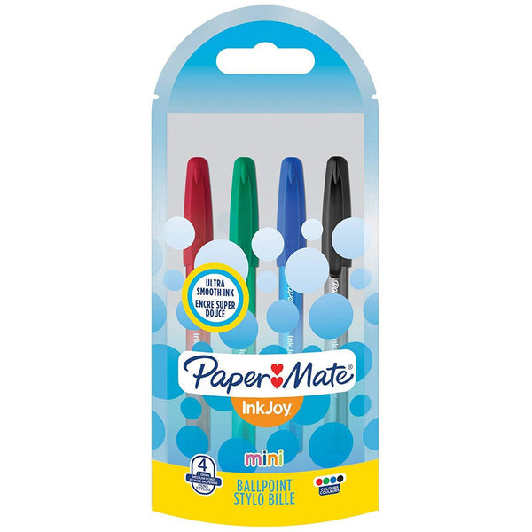 Paper Mate InkJoy 100 Mini 1.0 mm Medium Nib Capped Ball Pen - Assorted Standard Colours (Pack of 4)