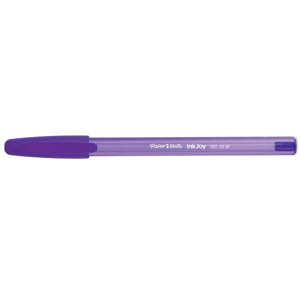 Paper Mate InkJoy 100 Capped Ball Pen 1.0 mm Medium Tip - Purple