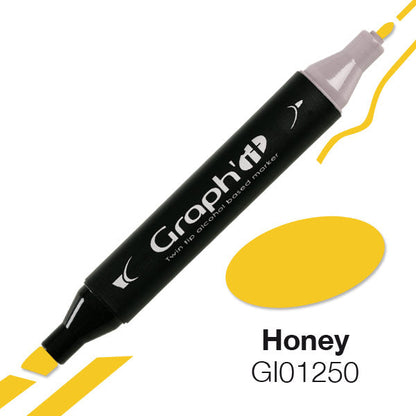 قلم ماركر برأس مزدوج من جراف إت - نطاق أصفر / أحمر