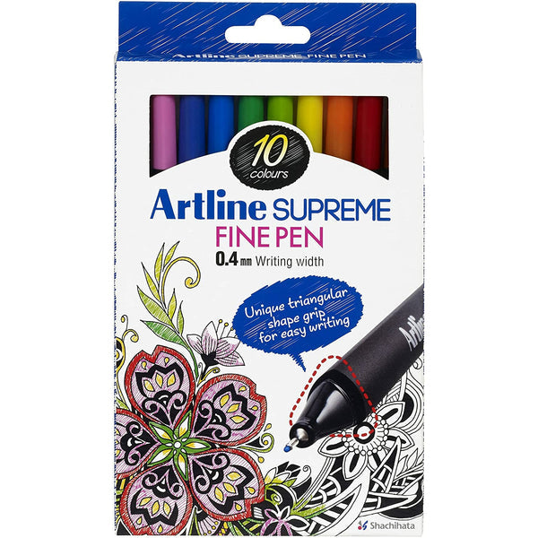 Artline Supreme Fine Liner Pen 0.4mm Set - Pack of 10