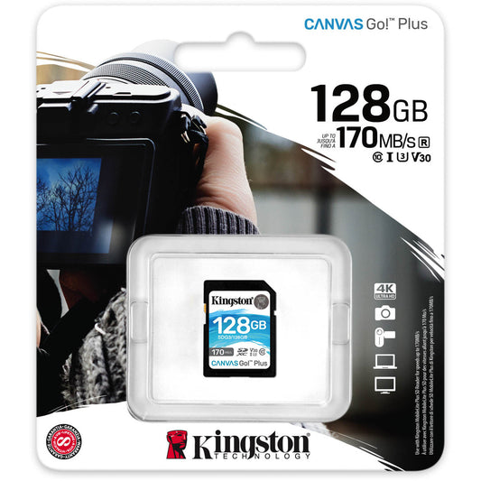 Kingston 128GB SDXC Canvas Go Plus 170MB /s C10, U3, V30 Memory Card