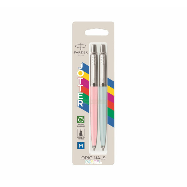 NEW Parker Jotter Originals Pastel Blue & Pink Ballpoint Pen - Pack of 2