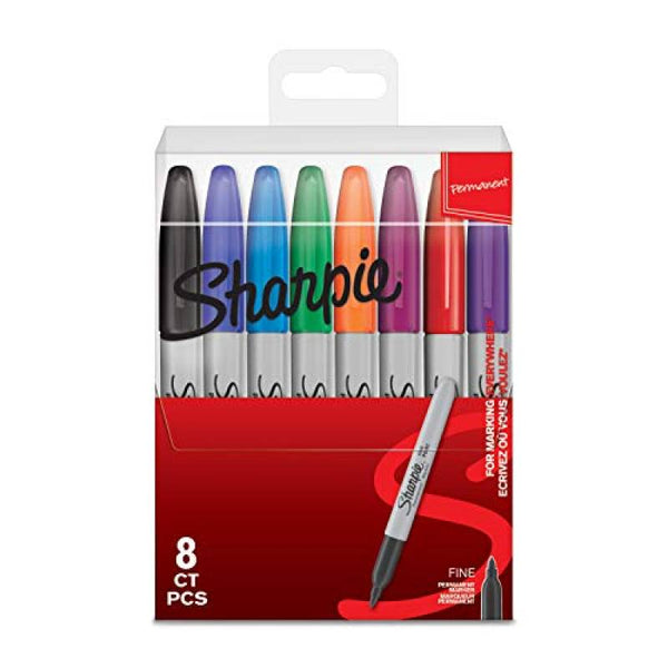 Sharpie Permanent Marker Fine Tip Clear Case - Pack of 8