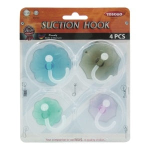 Yosogo Suction Cup Hooks Assorted Sizes - Pack of 4