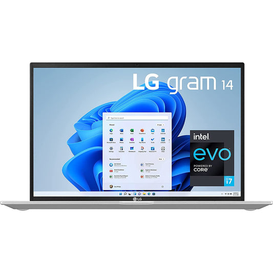 LG GRAM 14” Ultra-Lightweight & Slim 11Gen Intel Core i7 4-Cores w/ 99% DCI-P3 IPS Display & Big Battery - Silver