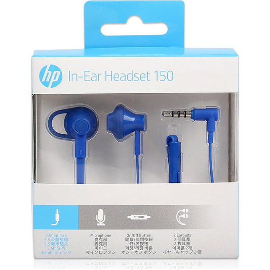 HP Earbuds Black Headset 150 In-ear with Mic - Blue
