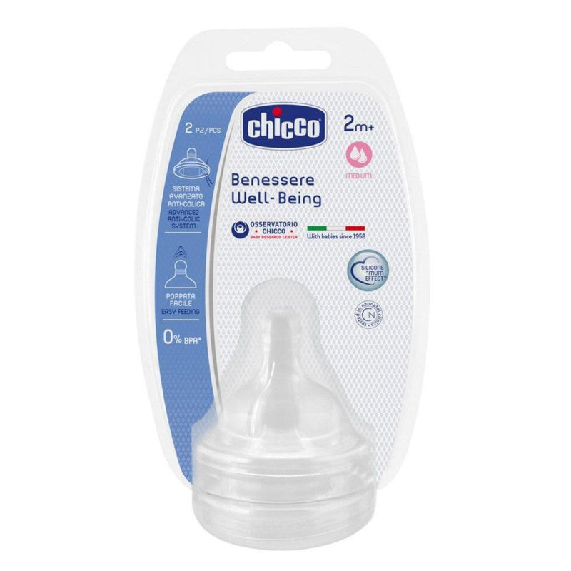 CHICCO Well Being Silicone Teat +2 Month