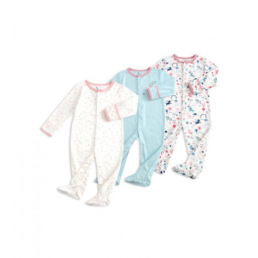 Colorland Long-Sleeve Baby Overall 3 Pieces In One Pack , Unicorn