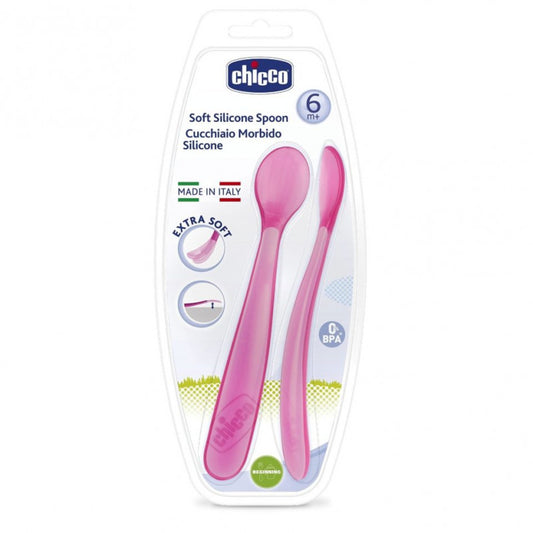 SOFT SILICON SPOON BI- PACK GIRL 6M+

