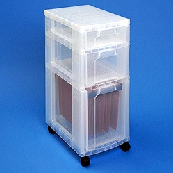 Really Useful Boxes® Storage Tower with 7, 12 and 25 Liter Drawers - Without Castors