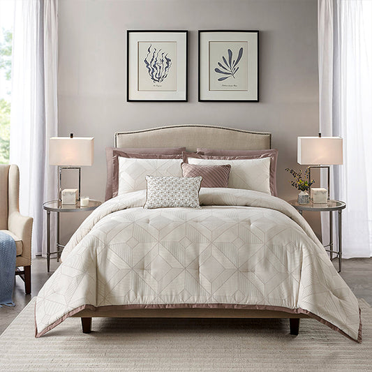 Nova Home "Cannon" Jacquard Comforter Set - King/Super King - 8 Pcs