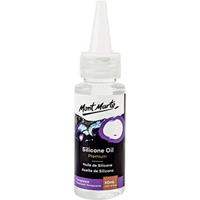 NEW Mont Marte Premium Silicone Oil for Pouring Acrylic Paint Cells 60ml - Transparent