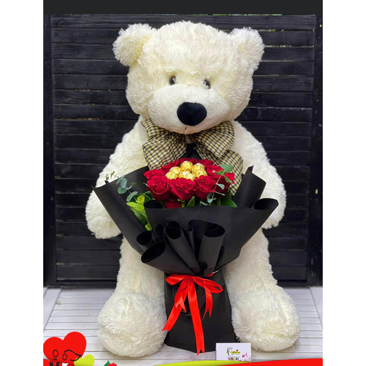 Red flower with Bear