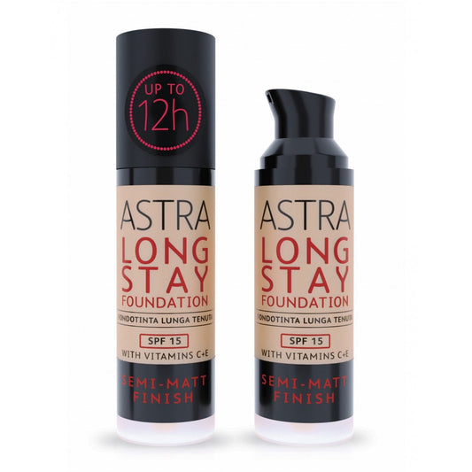 Astra Long Stay Foundation Semi-Matt Finish 12H - 6Colors