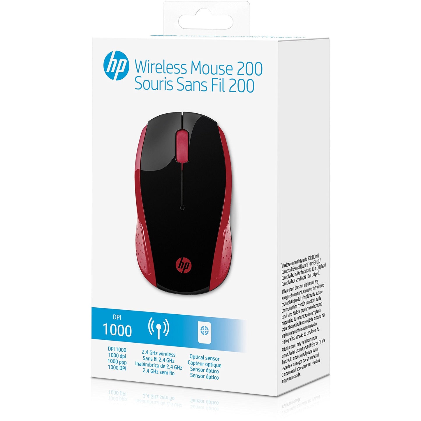 HP 200 Wireless Mouse Red USB Optical