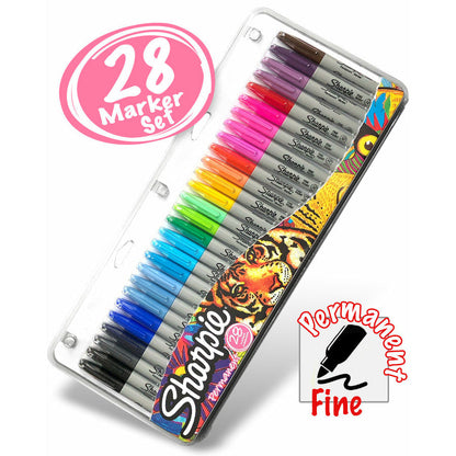 Sharpie 28 Fine Permanent Markers - Pack of 28