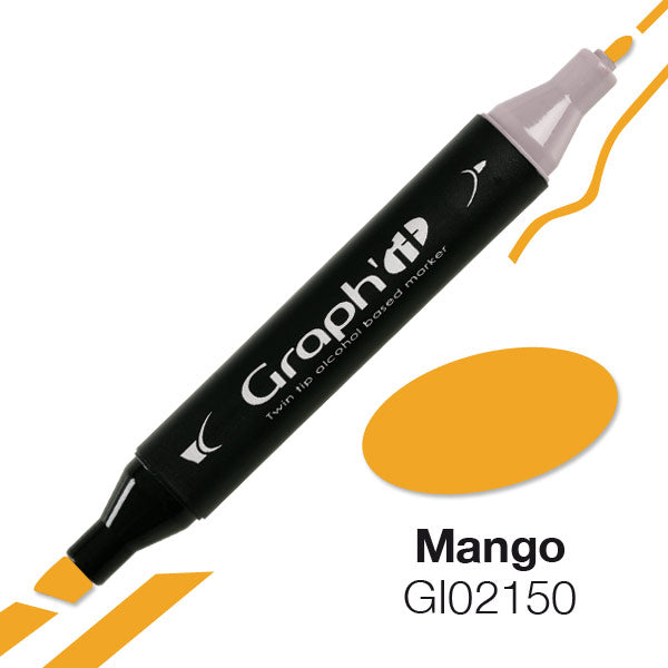 قلم ماركر برأس مزدوج من جراف إت - نطاق أصفر / أحمر
