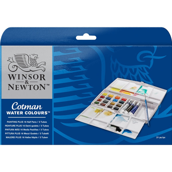 Winsor & Newton Cotman Water Color Painting Plus - 16 Half Pans + 3 Tubes