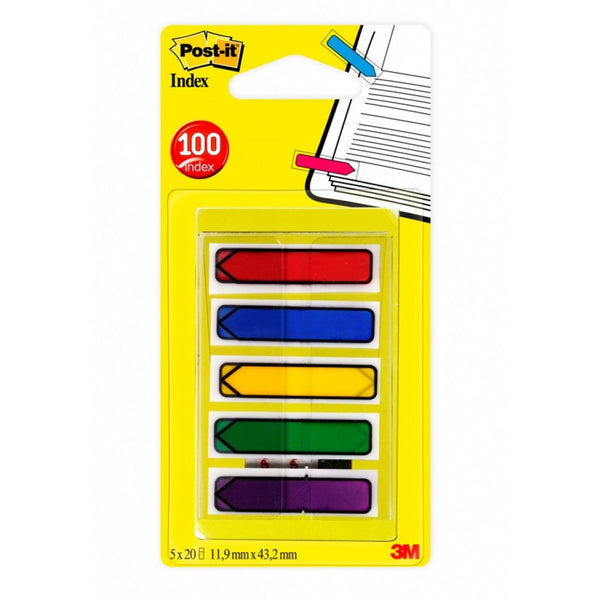 NEW 3M Post-it Arrow Index Tabs 11,9x43,2 mm Assorted Colours - Pack of 100