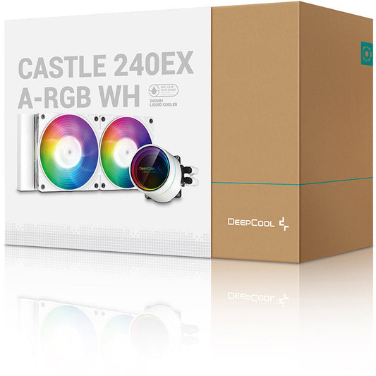 DEEPCOOL Castle 240EX A-RGB AIO Liquid Cooler Anti-Leak Technology - White