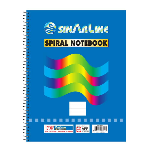 Sinarline Spiral Office 10"x8" Notebook - 70 Sheets