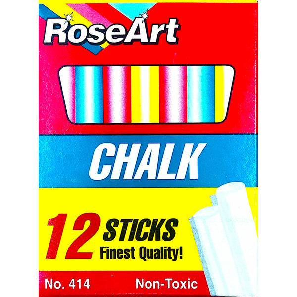 Rose Art White Chalk - Pack of 12