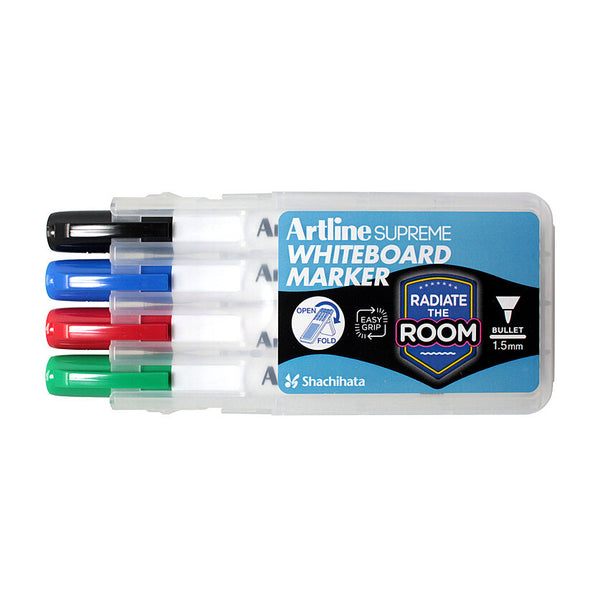 Artline Supreme Narrow Whiteboard Marker 1.5mm Set - Pack of 4