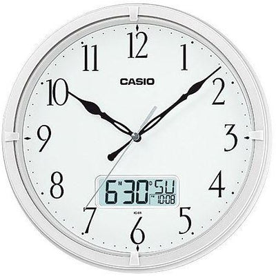 Casio Analog Wall Clock & Digital Calendar - Pearl White