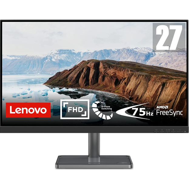 Lenovo L27e-30 27" IPS Full HD VGA & HDMI 75Hz FreeSync VESA Mount & Metal Stand