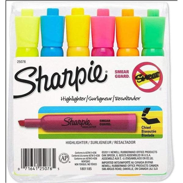 Sharpie Wide Chiseled Highlighter Set of 6