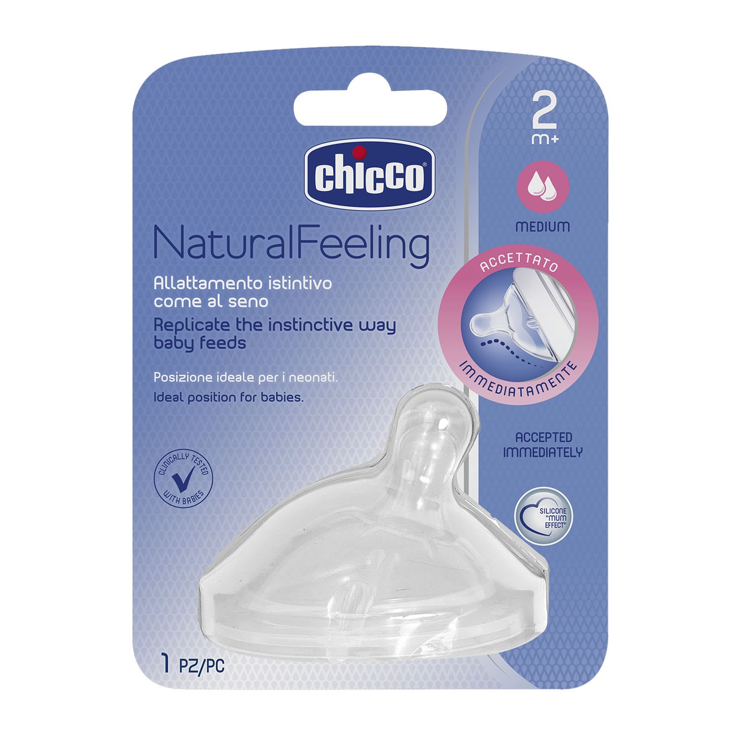 Chicco Natural Feeling teat 2m+ Regular Flow 1 pc